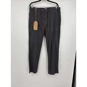 Faherty Brand Dune Utility Pants Men Large Graphite Tide Drawstring Tencel Blend